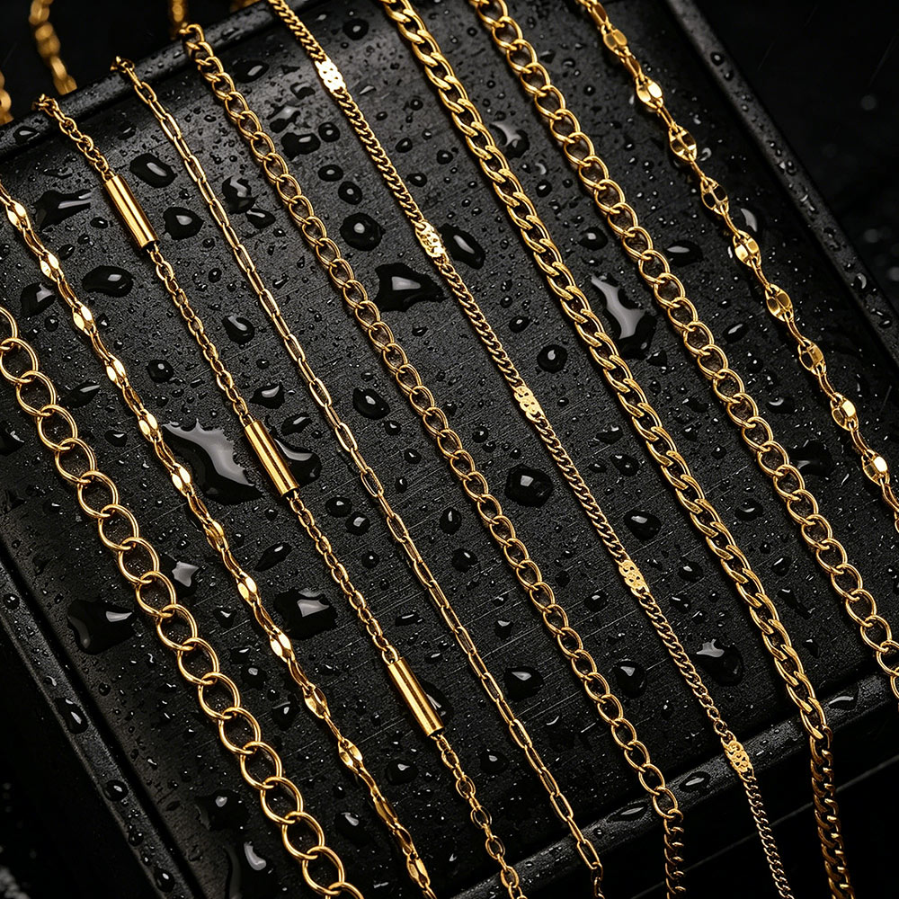 Men'S Accessories Jewelry Bracelet - Correntes Longas Cruzadas de Aço Inoxidável