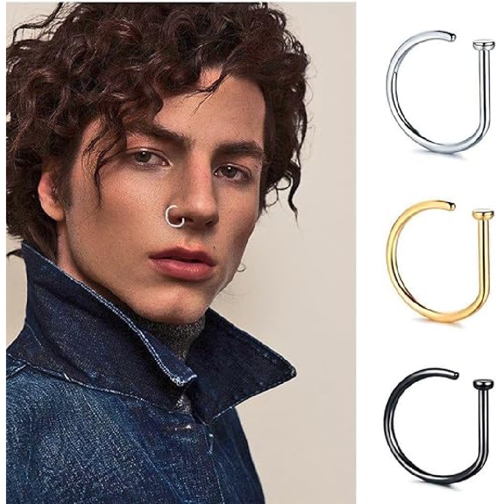 Men Accessories Earrings - Pacote com 4 Anéis de Nariz