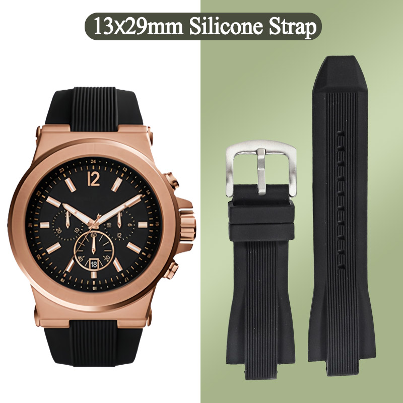 Men Accessories Mk - 13x29mm pulseira de relógio de silicone