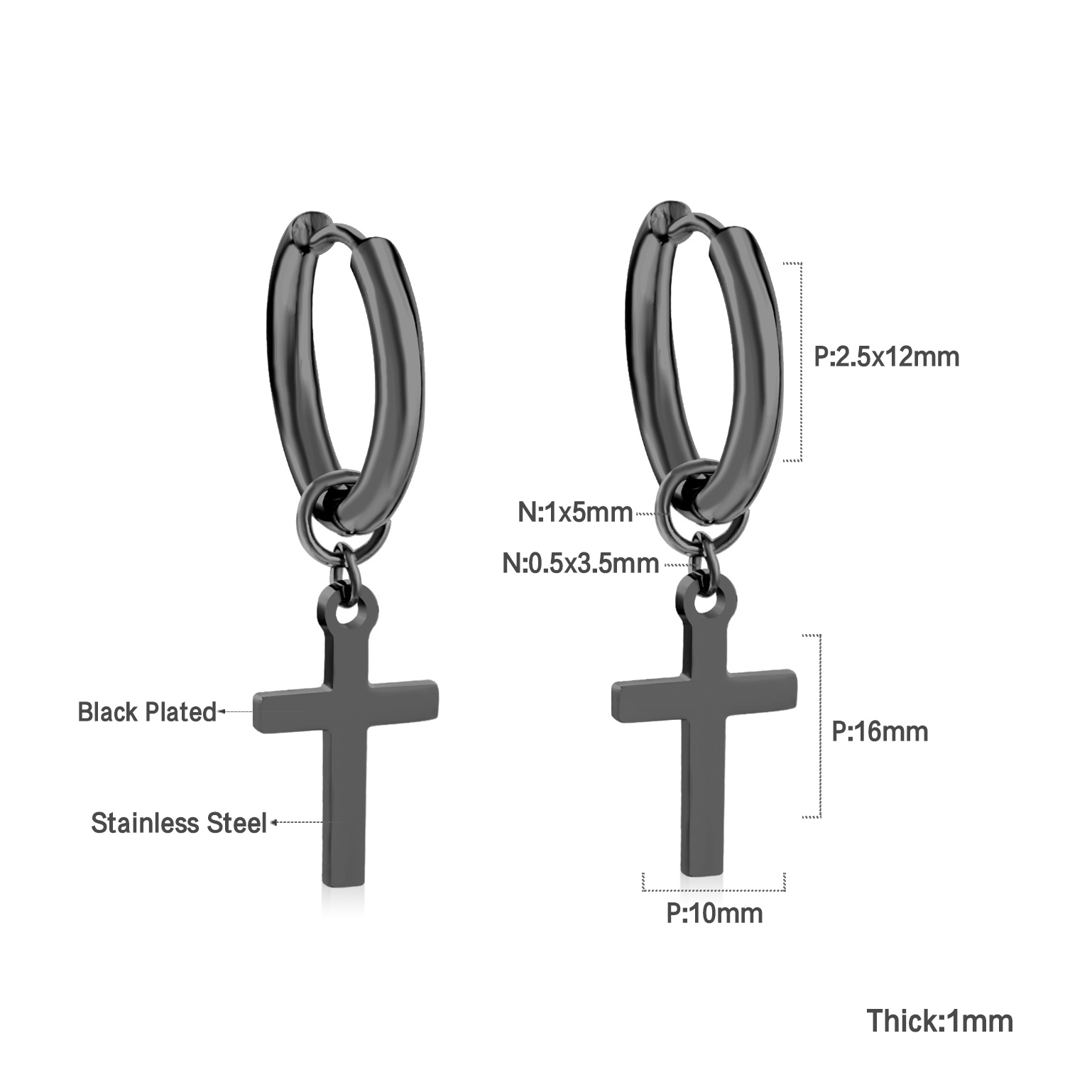 Luxukisskids punk mulher/homem - Men Accessories Earrings avaliação e preço