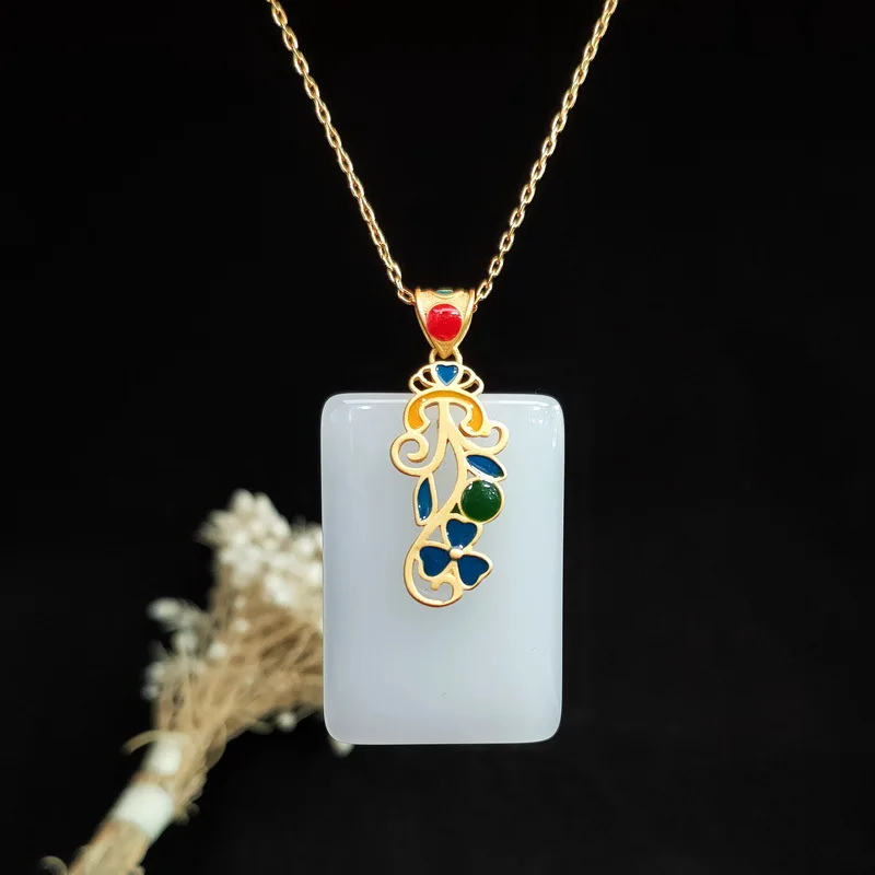 Jade pingente colar amuleto ca - Men Accessories In Silver avaliação e preço