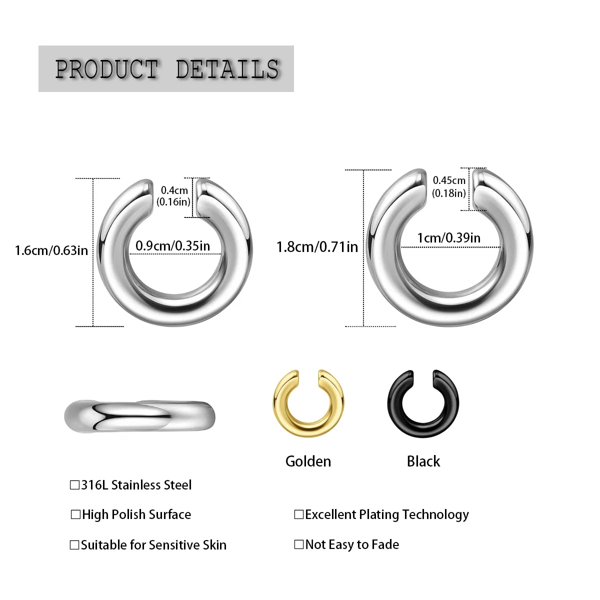 1 unidade de Brinco de Orelha  - Men Accessories Earrings avaliação e preço