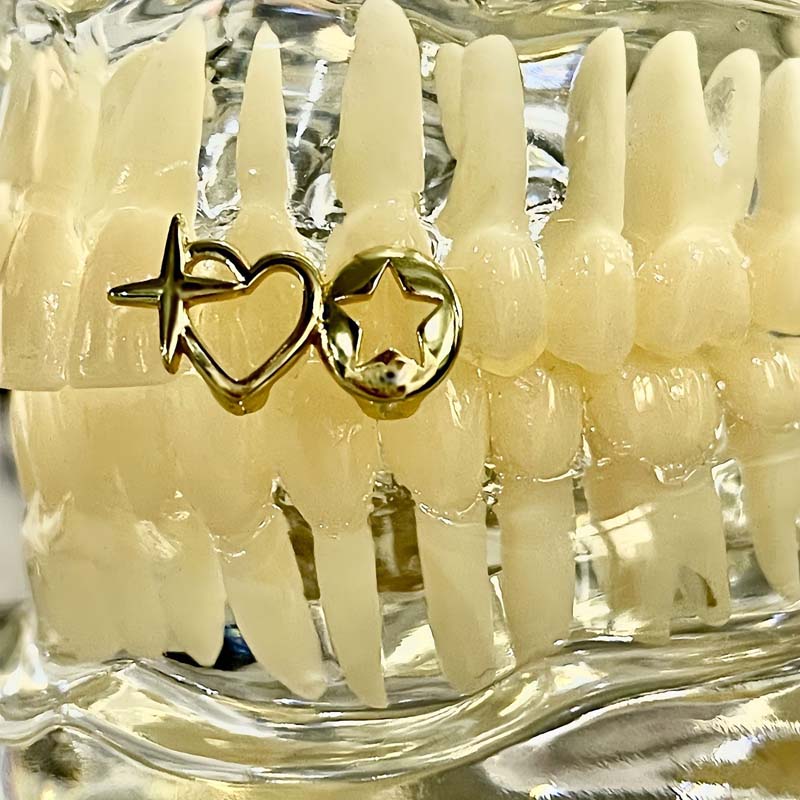 Punk hip hop oco coração dente - Men Accessories In Silver avaliação e preço